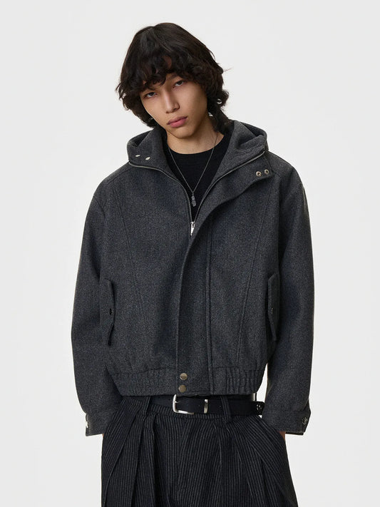 RT No. 50126 KAGE WOOLEN HOODED JACKET