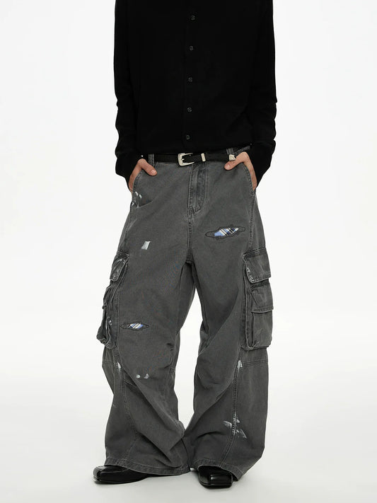 RT No. 50020 SPLASH INK BAGGY STRAIGHT CARGO PANTS