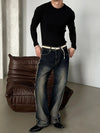 RT No. 13034 BLACK SLIM KNIT LONGSLEEVE