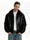 RT No. 50112 FUR COLLAR LEATHER JACKET