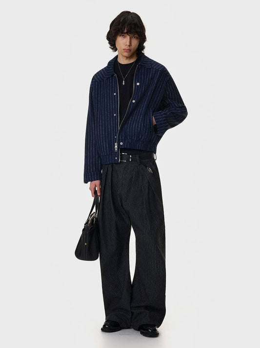 RT No. 50123 NAVY BLUE VERTICAL STRIPED JACKET