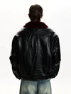 RT No. 50112 FUR COLLAR LEATHER JACKET
