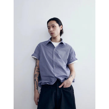 RT No. 18836 BLUE PLAID SHORT SLEEVE SHIRT