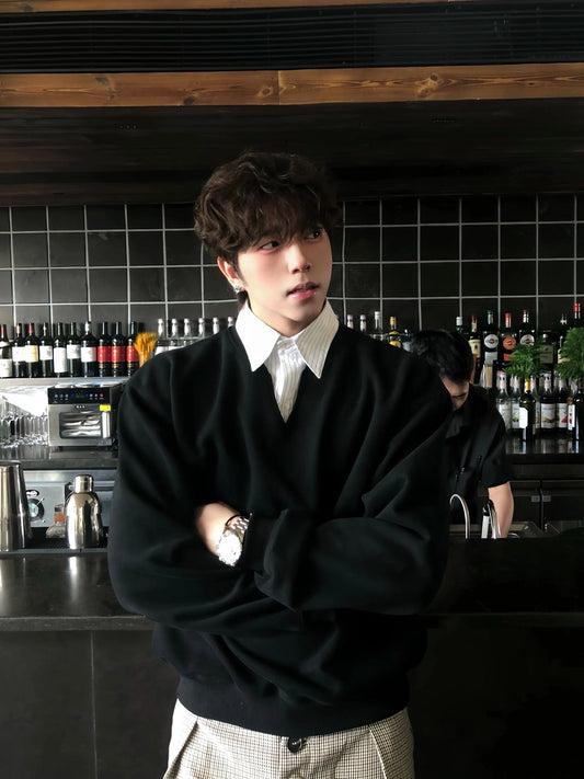 RT No. 32000 TWO-PIECE SHIRT V-NECK SWEATER