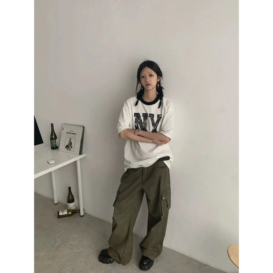 RT No. 18852 CARGO BAGGY STRAIGHT PANTS