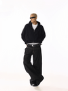 RT No. 19840 BLACK RECONSTRUCTED SCIMITAR DENIM JEANS