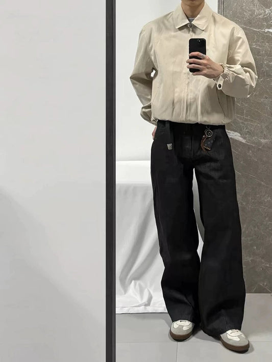 RT No. 18016 BLACK STRAIGHT DENIM JEANS