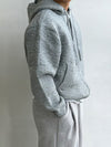 RT No. 12437 GRAY KNITTED ZIP-UP HOODIE