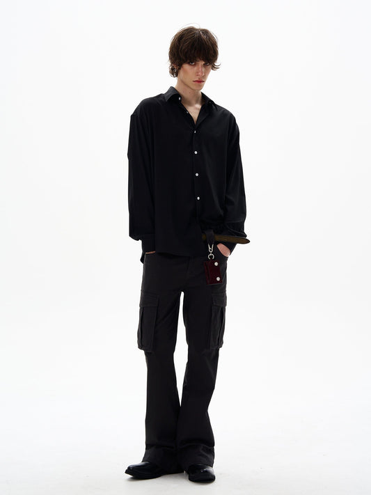 RT No. 12693 BLACK BUTTON-UP SHIRT
