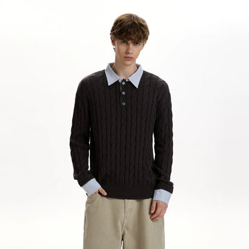 RT No. 50013 KNITWEAR TWO-PIECE SHIRT SWEATER