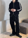 RT No. 12601 KNIT STRIPED ZIP-UP HOODIE & STRAIGHT PANTS