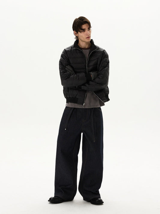 RT No. 59050 PLEATED STRAIGHT DENIM JEANS