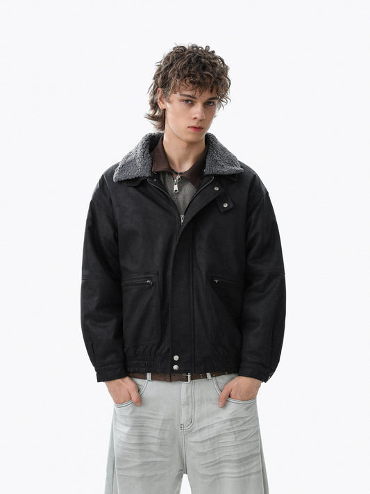 RT No. 50302 FLEECE COLLAR LEATHER JACKET