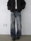 RT No. 32065 WHISKER WASH DENIM STRAIGHT JEANS