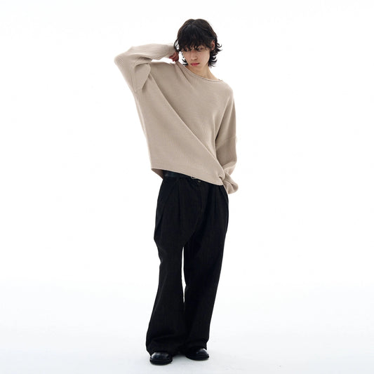 RT No. 25053 LOOSE WAFFLE KNIT SWEATER