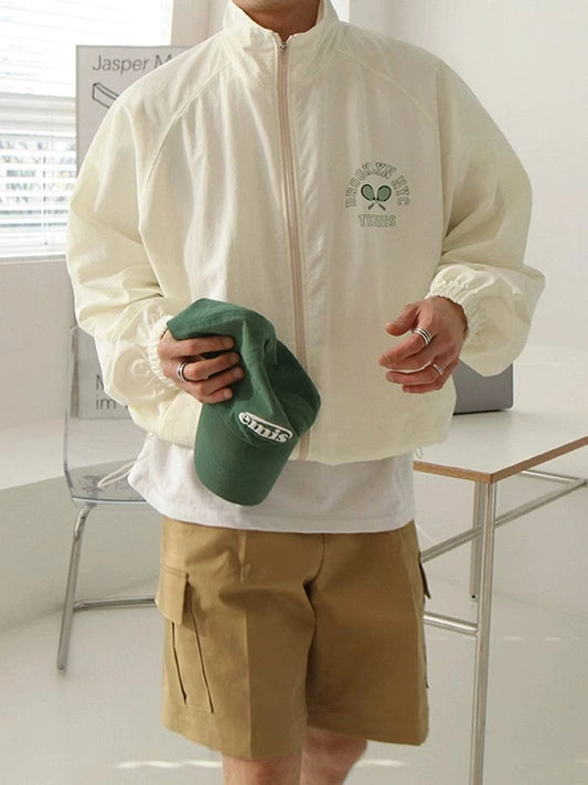 RT No. 18520 CREAM TENNIS ZIP WINDBREAKER JK