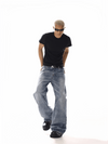 RT No. 19831 WASHED BLUE DENIM STRAIGHT JEANS
