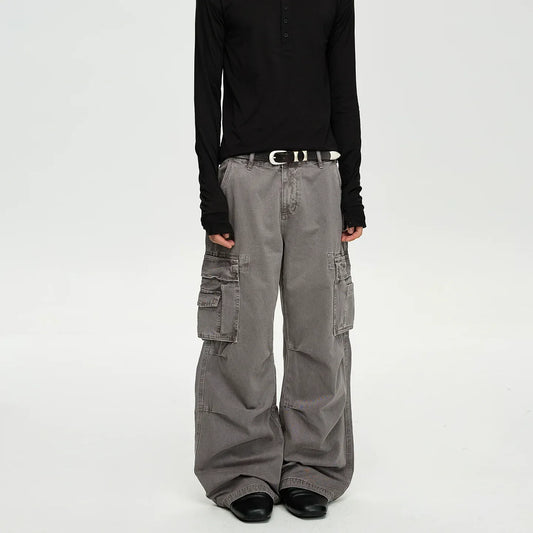 RT No. 40759 GRAY BAGGY STRAIGHT CARGO PANTS