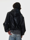 RT No. 50122 SILHOUETTE HOODED LEATHER JACKET