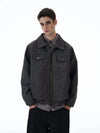 RT No. 20024 GRAY ZIP DENIM JK