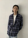 RT No. 29128 BLUE BUTTON-UP PLAID SHIRT
