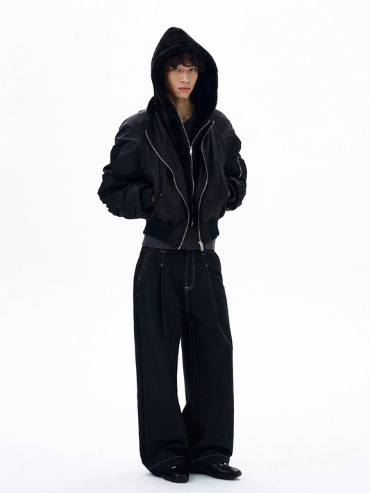 RT No. 29022 PLEATED BAGGY STRAIGHT JEANS