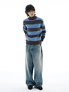 RT No. 25028 KNIT STRIPE HALF ZIPPER SWEATER