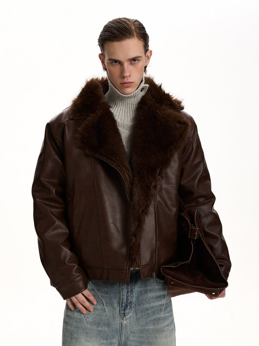 RT No. 59022 JIIN TRENCH COLLAR LEATHER JACKET