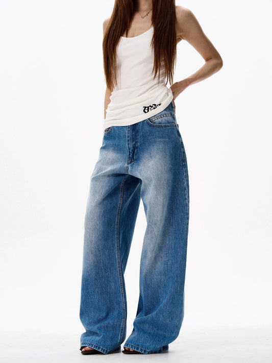 RT No. 18191 WASHED BLUE DENIM STRAIGHT JEANS