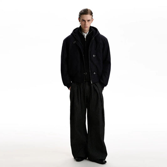 RT No. 40613 KNIGHT BUCKLE HOODED DENIM JACKET