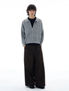 RT No. 25057 KNITWEAR GRAY ZIP SWEATER