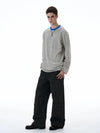 RT No. 20006 LOOSE STRIPED CREWNECK LONG SLEEVE