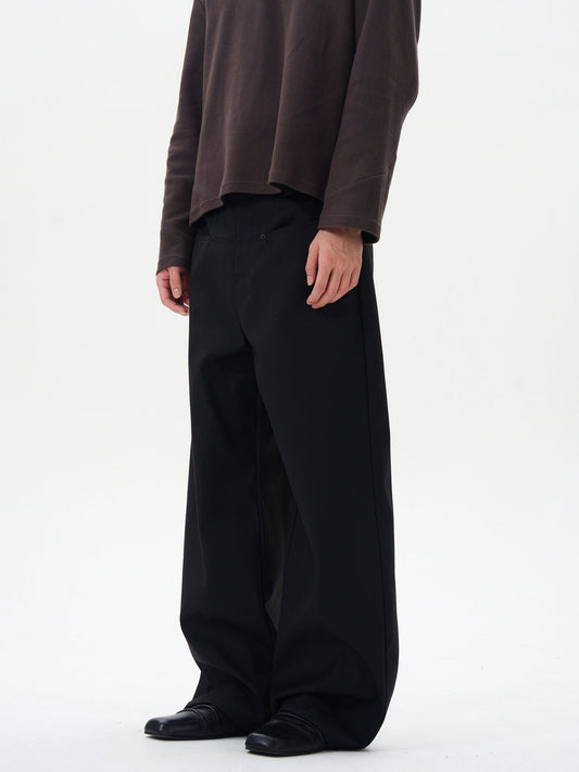 RT No. 12254 DRAPE WIDE STRAIGHT PANTS