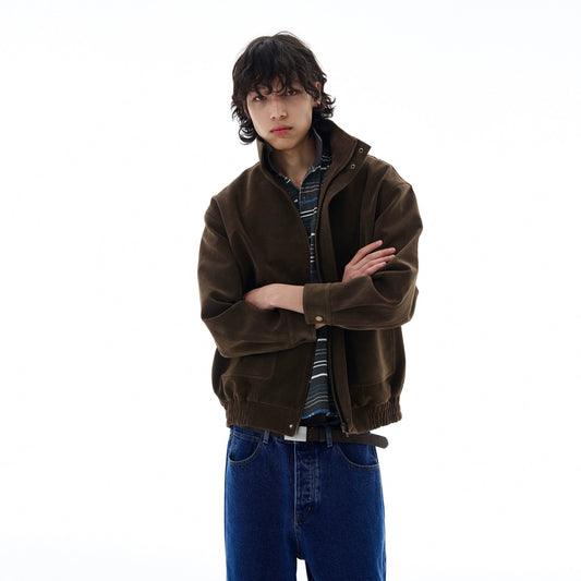 RT No. 25020 BROWN KANAGAWA COLLAR SUEDE JK