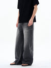 RT No. 19571 WASHED GRAY DENIM STRAIGHT JEANS