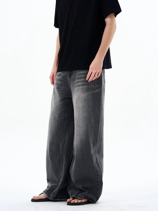 RT No. 19571 WASHED GRAY DENIM STRAIGHT JEANS