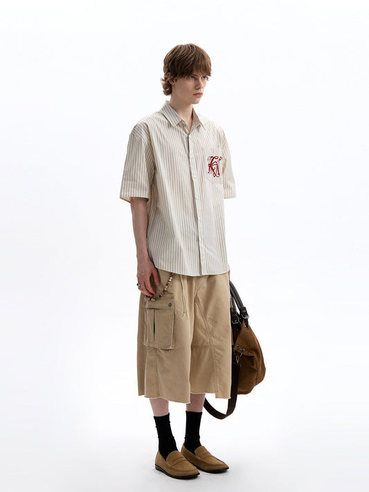 RT No. 58029 STRIPED BUTTON-UP SHORT SLEEVE