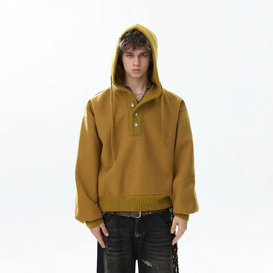 RT No. 50213 KNITWEAR HENLEY HOODIE