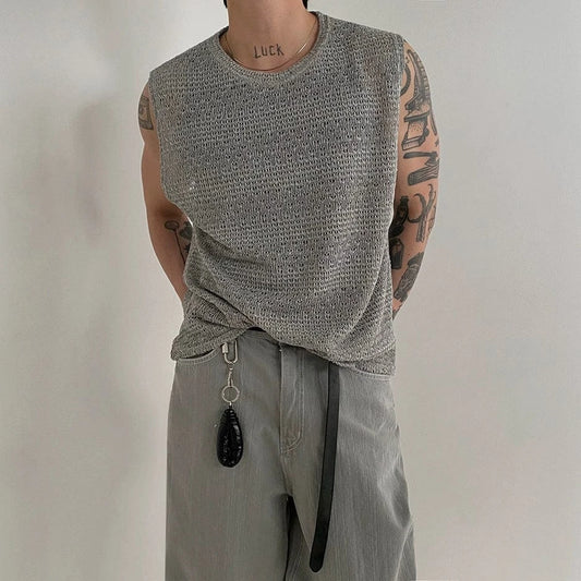 RT No. 18167 HOLLOW KNIT TANK TOP