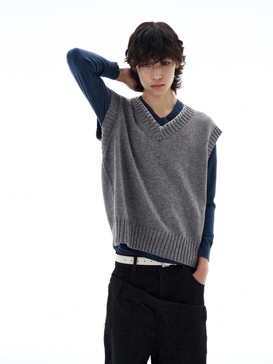 RT No. 25031 KNIT V-NECK SWEATER VEST
