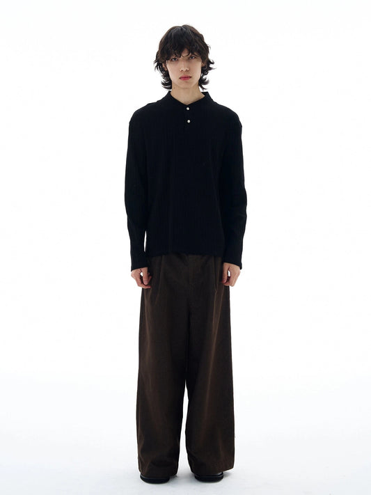 RT No. 25034 KNIT HENRY COLLAR LONGSLEEVE