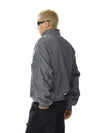 RT No. 32717 GRAY SILHOUETTE STAND COLLAR JK
