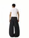 RT No. 18212 BLACK OPEN WIDE STRAIGHT PANTS