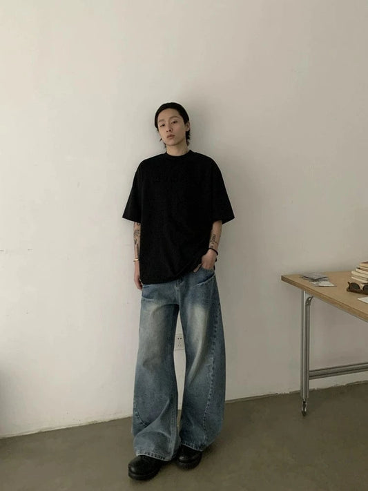 RT No. 18849 WASHED BLUE SCIMITAR DENIM JEANS