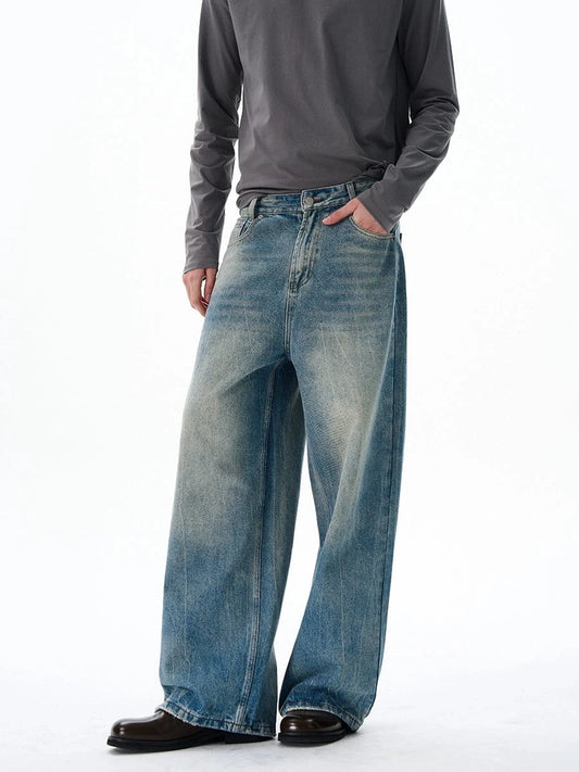 RT No. 19582 WASHED BLUE DENIM STRAIGHT JEANS