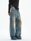 RT No. 32511 MUD WASHED DENIM STRAIGHT JEANS