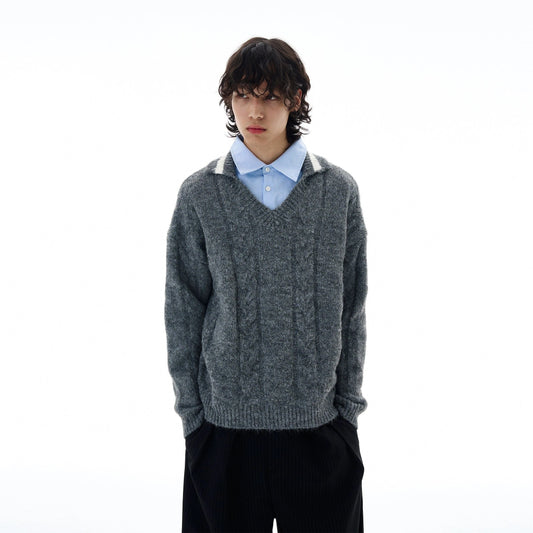 RT No. 25062 KNITWEAR V-NECK COLLAR SWEATER