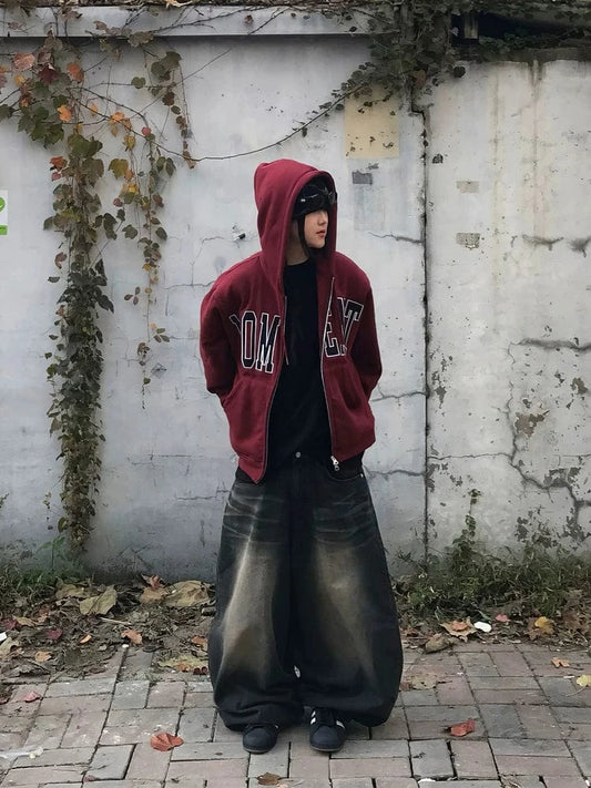 RT No. 32611 WASHED BAGGY STRAIGHT JEANS