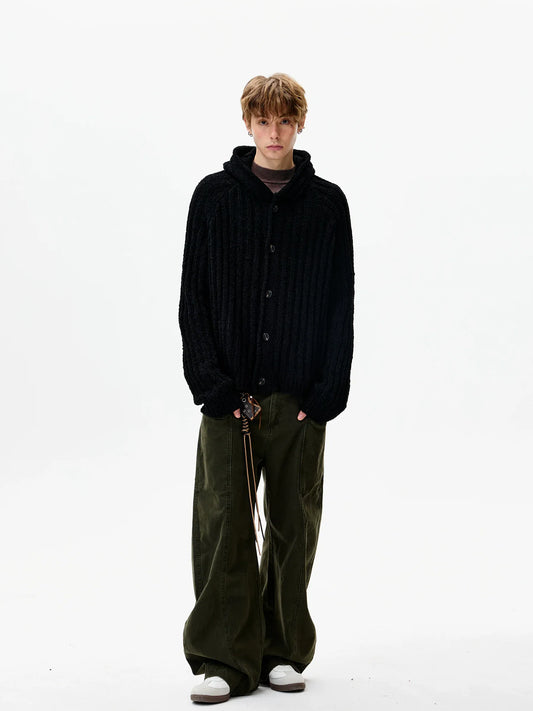 RT No. 50264 KNITWEAR BUTTON-UP HOODIE