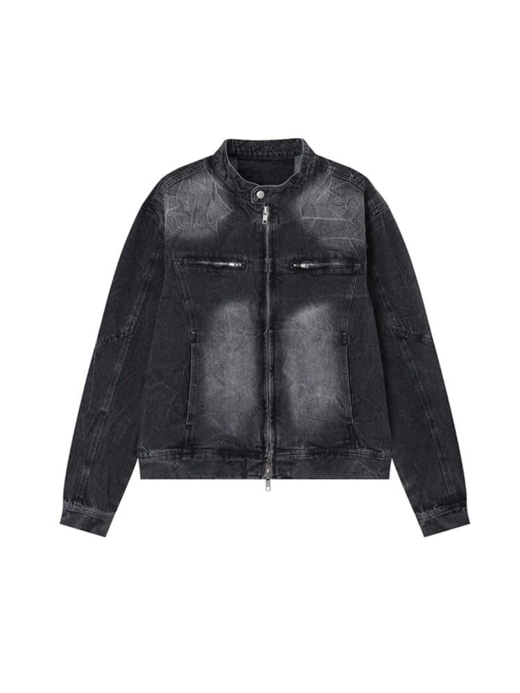 RT No. 11457 WASHED BLACK MOTORCYCLE DENIM JK